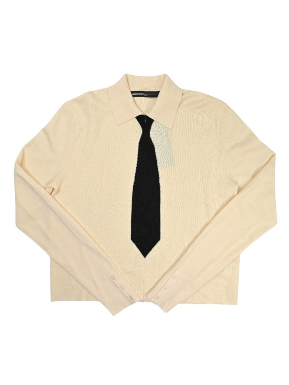 Spencer Badu Knitted Wool Dress Shirt in White